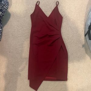 Burgundy Body Con Dress